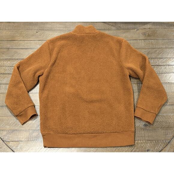 Madewell Brown Rust Sherpa Half Zip Pullover Sweater Sweatshirt - Men’s Size S - Picture 3 of 9